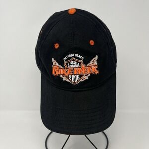 Harley Davidson Motorcycles Black Adjustable Hat Cap‎ Embroidered Adult One Size